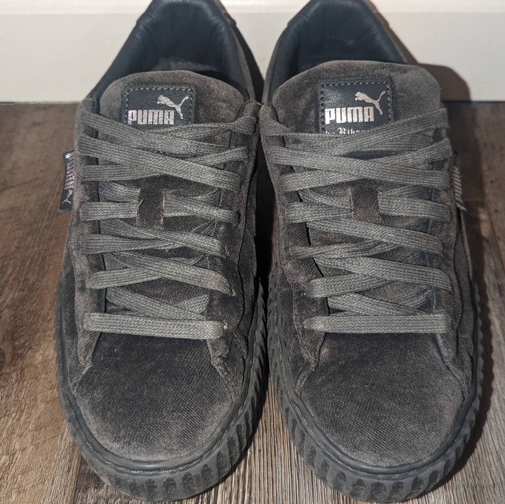 Puma by Rihanna Grey Velvet Creepers